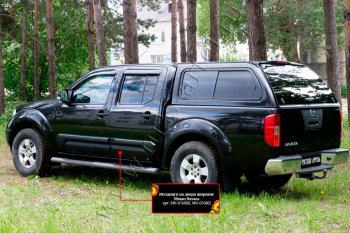 7 949 р. Молдинги дверей RA (широкие, комплект) Nissan Navara 2 D40 дорестайлинг (2004-2010) (Поверхность глянец (под покраску), Неокрашенные)  с доставкой в г. Нижний Новгород. Увеличить фотографию 2