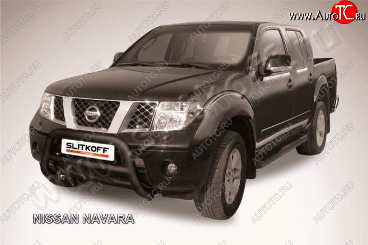 29 999 р. Кенгурятник d76 низкий Nissan Navara 2 D40 дорестайлинг (2004-2010) (Цвет: серебристый)  с доставкой в г. Нижний Новгород