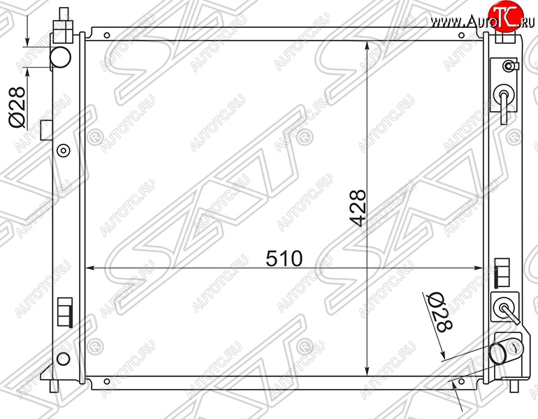 8 849 р. Радиатор двигателя (пластинчатый, МКПП/АКПП) SAT  Nissan Note  2 - Tiida  2 хэтчбек  с доставкой в г. Нижний Новгород