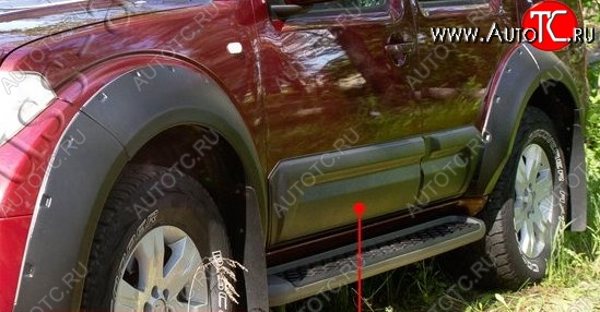 26 599 р. Расширители арок с широкими молдингами дверей RA (комплект) Nissan Pathfinder R51 дорестайлинг (2004-2007) (Поверхность глянец (под окраску), Неокрашенные)  с доставкой в г. Нижний Новгород