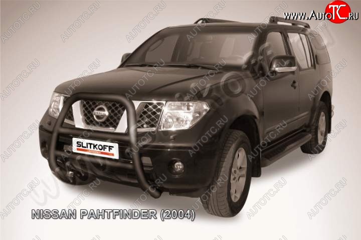 23 799 р. Кенгурятник d76 высокий  Nissan Pathfinder  R51 (2004-2007) дорестайлинг (Цвет: серебристый)  с доставкой в г. Нижний Новгород