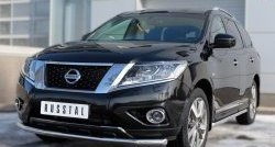 14 299 р. Одинарная защита переднего бампера диаметром 63 мм SLITKOFF Nissan Pathfinder R52 дорестайлинг (2012-2017)  с доставкой в г. Нижний Новгород. Увеличить фотографию 2