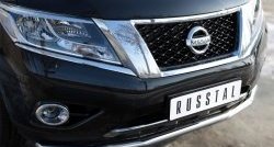 14 299 р. Одинарная защита переднего бампера диаметром 63 мм SLITKOFF Nissan Pathfinder R52 дорестайлинг (2012-2017)  с доставкой в г. Нижний Новгород. Увеличить фотографию 3