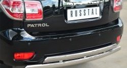 27 999 р. Защита заднего бампера (2 трубы Ø76х42 мм, нержавейка) Russtal Nissan Patrol 6 Y62 рестайлинг (2014-2017)  с доставкой в г. Нижний Новгород. Увеличить фотографию 2