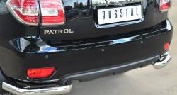 14 699 р. Защита заднего бампера (Ø76 мм уголки, нержавейка) Russtal Nissan Patrol 6 Y62 рестайлинг (2014-2017)  с доставкой в г. Нижний Новгород. Увеличить фотографию 2