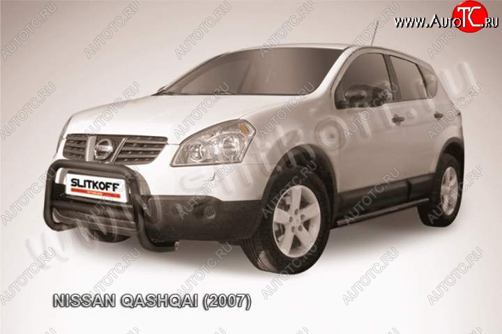 14 999 р. Кенгурятник d57 низкий  Nissan Qashqai  1 (2007-2010) дорестайлинг (Цвет: серебристый)  с доставкой в г. Нижний Новгород