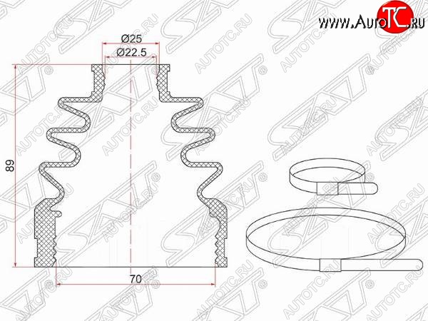 599 р. Пыльник ШРУСа (внутренний) SAT  Nissan Qashqai  1 (2007-2013), Toyota Corolla  E120 (2000-2004)  с доставкой в г. Нижний Новгород