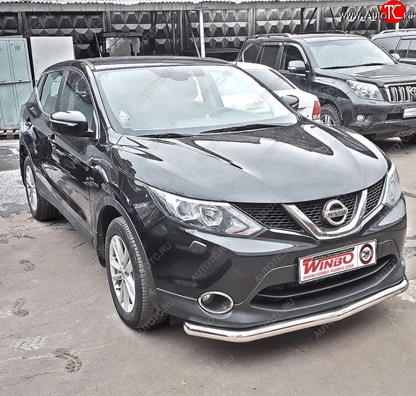 5 599 р. Защита переднего бампера WINBO (Ø63 мм, нержавейка) Nissan Qashqai 2 J11 дорестайлинг (2013-2019)  с доставкой в г. Нижний Новгород