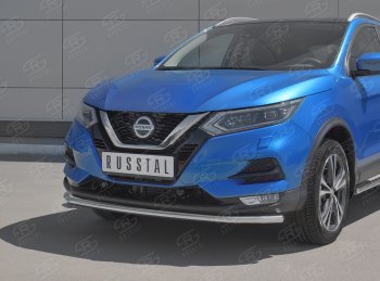 12 499 р. Защита переднего бампера (Ø42 мм, нержавейка) SLITKOFF Nissan Qashqai 2 J11 рестайлинг (2017-2022)  с доставкой в г. Нижний Новгород. Увеличить фотографию 2