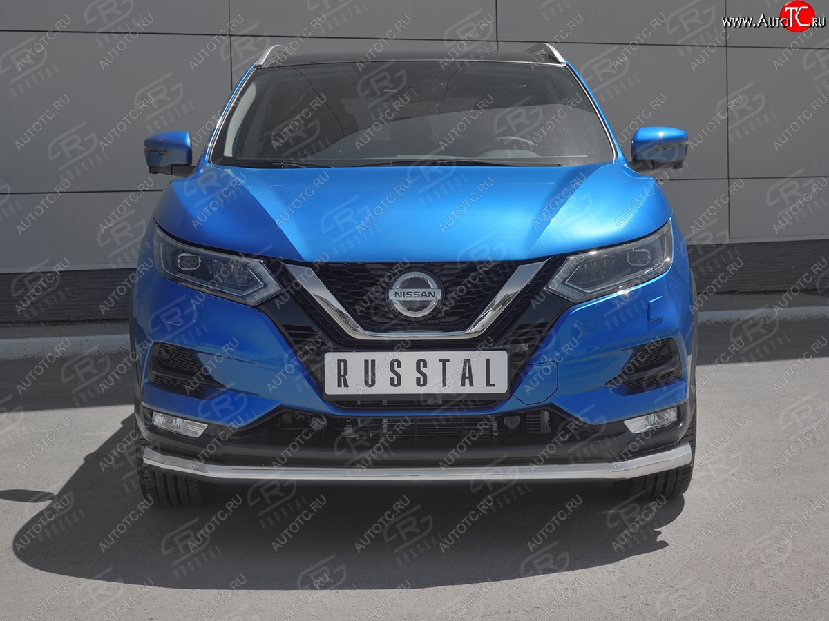 12 999 р. Защита переднего бампера (Ø 63 мм, нержавейка) SLITKOFF Nissan Qashqai 2 J11 рестайлинг (2017-2022)  с доставкой в г. Нижний Новгород