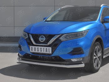 12 999 р. Защита переднего бампера (Ø 63 мм, нержавейка) SLITKOFF Nissan Qashqai 2 J11 рестайлинг (2017-2022)  с доставкой в г. Нижний Новгород. Увеличить фотографию 2