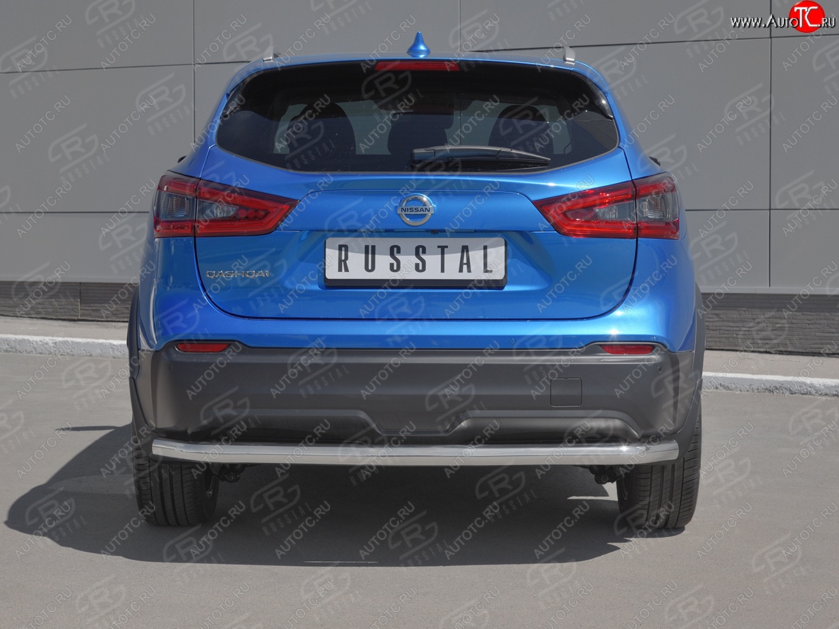 11 449 р. Защита заднего бампера (Ø63 мм, нержавейка) Russtal Nissan Qashqai 2 J11 рестайлинг (2017-2022)  с доставкой в г. Нижний Новгород