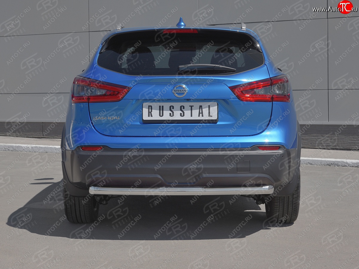 10 949 р. Защита заднего бампера (Ø63 мм, нержавейка) Russtal Nissan Qashqai 2 J11 рестайлинг (2017-2022)  с доставкой в г. Нижний Новгород