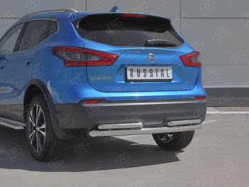 12 999 р. Защита заднего бампера (Ø63/42 мм, нержавейка) Russtal Nissan Qashqai 2 J11 рестайлинг (2017-2022)  с доставкой в г. Нижний Новгород. Увеличить фотографию 2