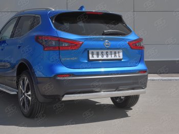 14 999 р. Защита заднего бампера (Ø75x42 мм, нержавейка) Russtal Nissan Qashqai 2 J11 рестайлинг (2017-2022)  с доставкой в г. Нижний Новгород. Увеличить фотографию 2