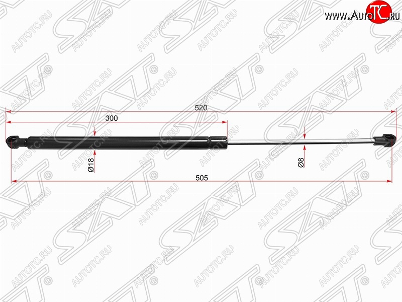 659 р. Газовый упор крышки багажника SAT  Nissan Qashqai +2  1 (2008-2014) J10 дорестайлинг, J10 рестайлинг  с доставкой в г. Нижний Новгород