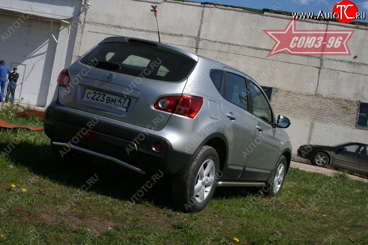 7 739 р. Защита заднего бампера Souz-96 (d42) Nissan Qashqai +2 1 J10 дорестайлинг (2008-2010)  с доставкой в г. Нижний Новгород