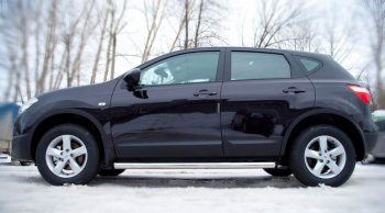 13 849 р. Защита порогов из круглой трубы диаметром 63 мм Russtal v2  Nissan Qashqai  1 (2010-2013) J10 рестайлинг  с доставкой в г. Нижний Новгород. Увеличить фотографию 1