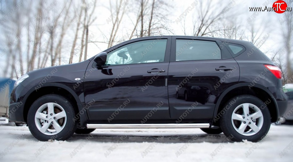 13 849 р. Защита порогов из круглой трубы диаметром 63 мм Russtal v2  Nissan Qashqai  1 (2010-2013) J10 рестайлинг  с доставкой в г. Нижний Новгород