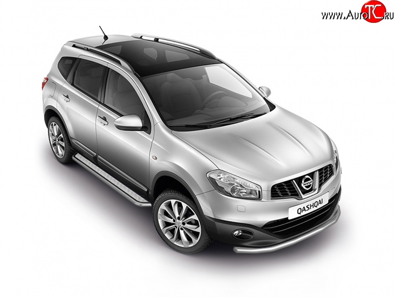 7 199 р. Широкая защита порогов Petroil Tuning  Nissan Qashqai  1 (2010-2013) J10 рестайлинг (Нержавеющая полированная сталь)  с доставкой в г. Нижний Новгород