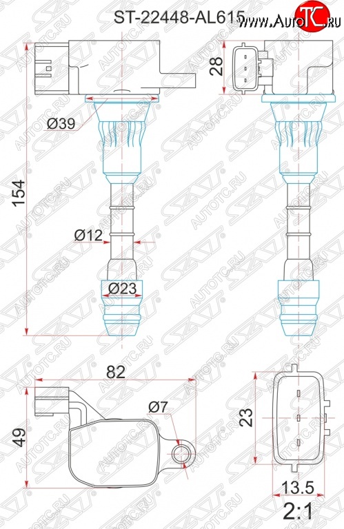 1 739 р. Катушка зажигания SAT  Nissan Skyline  V35 (2001-2007)  с доставкой в г. Нижний Новгород