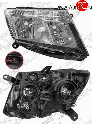 6 549 р. Правая передняя фара SAT (светлый хром) Nissan Terrano D10 рестайлинг (2016-2022)  с доставкой в г. Нижний Новгород