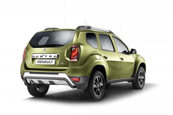 15 899 р. Порожки для ног из трубы Ø51 с алюминиевой площадкой Petroil Tuning Эстонец Renault Duster HS дорестайлинг (2010-2015) (Черный (Шагрень))  с доставкой в г. Нижний Новгород. Увеличить фотографию 3