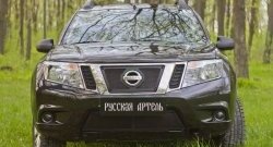 1 939 р. Защитная сетка решетки переднего бампера РА Nissan Terrano D10 дорестайлинг (2013-2016)  с доставкой в г. Нижний Новгород. Увеличить фотографию 3