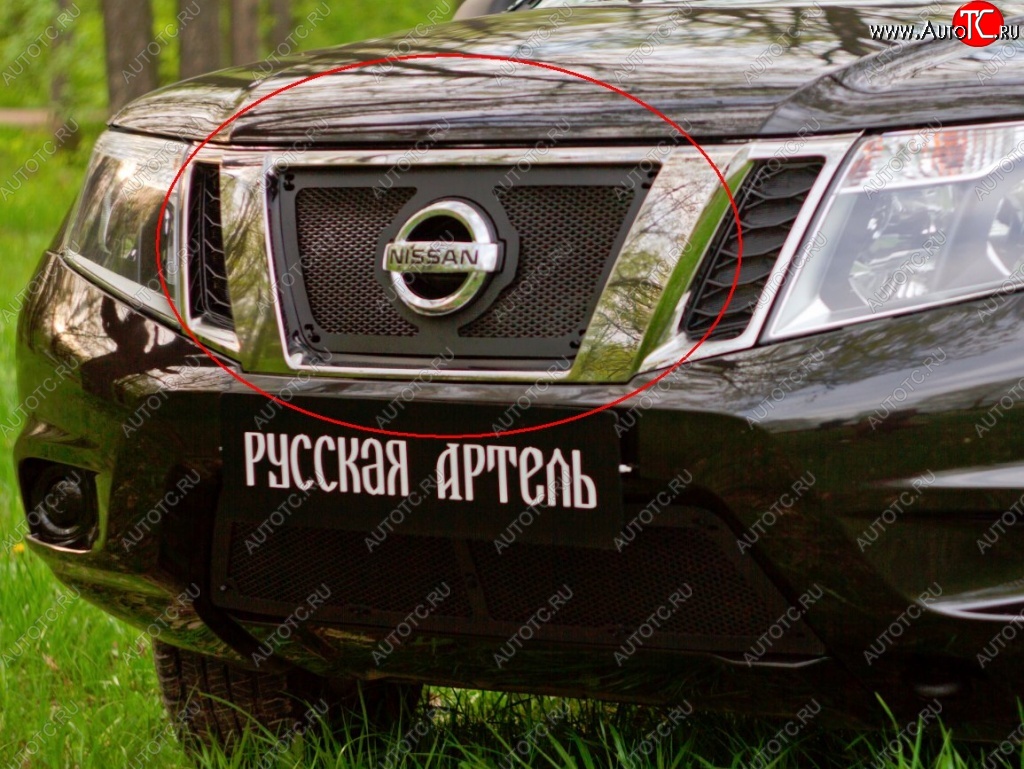 1 199 р. Защитная сетка решетки радиатора РА Nissan Terrano D10 дорестайлинг (2013-2016)  с доставкой в г. Нижний Новгород