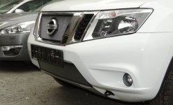 1 539 р. Нижняя сетка на бампер Russtal (хром) Nissan Terrano D10 дорестайлинг (2013-2016)  с доставкой в г. Нижний Новгород. Увеличить фотографию 2