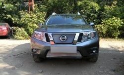 1 539 р. Нижняя сетка на бампер Russtal (хром) Nissan Terrano D10 дорестайлинг (2013-2016)  с доставкой в г. Нижний Новгород. Увеличить фотографию 4