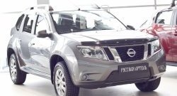 1 199 р. Зимняя заглушка решетки переднего бампера РА Nissan Terrano D10 дорестайлинг (2013-2016)  с доставкой в г. Нижний Новгород. Увеличить фотографию 2