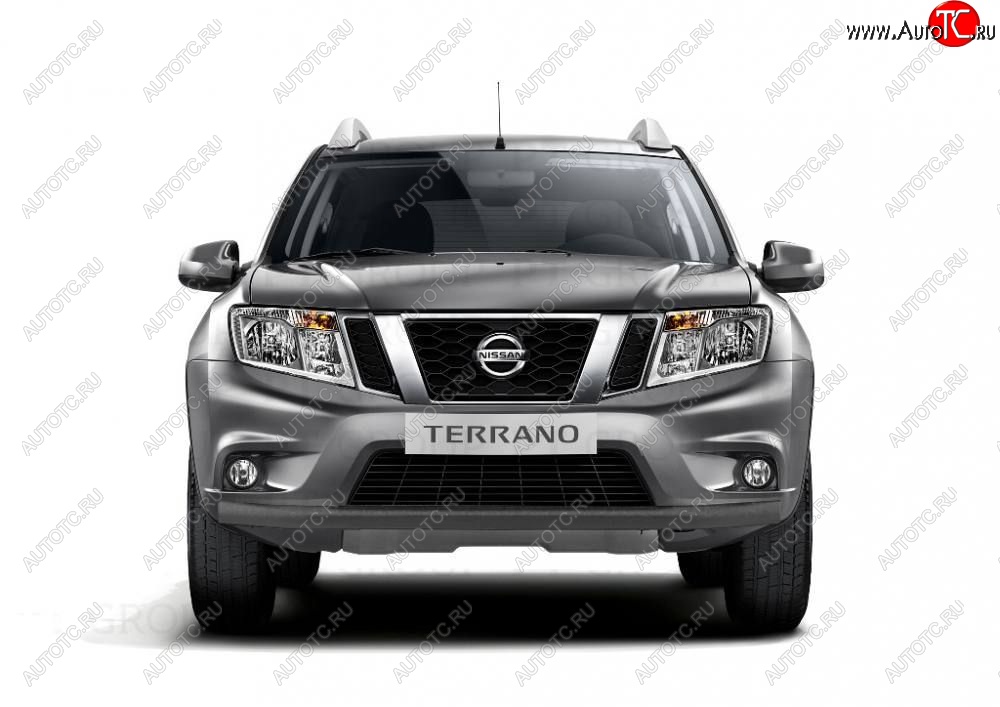 4 349 р. Защита переднего бампера (одинарная, Ø63 мм) Petroil Tuning Nissan Terrano D10 дорестайлинг (2013-2016) (Серебристый (Искра))  с доставкой в г. Нижний Новгород