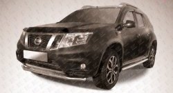 Одинарная защита переднего бампера из трубы диаметром 57 мм Slitkoff Nissan Terrano D10 дорестайлинг (2013-2016)