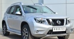 15 949 р. Защита переднего бампера (Ø42 мм волна, нержавейка) SLITKOFF Nissan Terrano D10 дорестайлинг (2013-2016)  с доставкой в г. Нижний Новгород. Увеличить фотографию 4