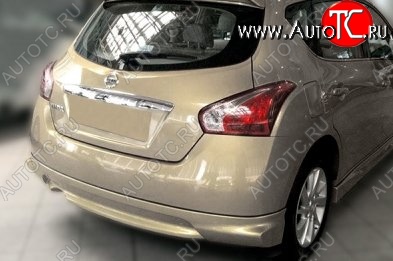 11 449 р. Накладка на задний бампер CT Nissan Tiida 2 хэтчбек C12 (2011-2019) (Неокрашенная)  с доставкой в г. Нижний Новгород