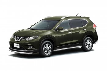 25 699 р. Защита порогов вогнутая из трубы Ø63 Petroil Tuning Nissan X-trail 3 T32 дорестайлинг (2013-2018) (Нержавеющая полированная сталь)  с доставкой в г. Нижний Новгород. Увеличить фотографию 2