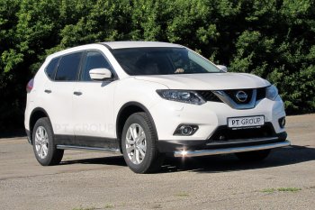 25 699 р. Защита порогов вогнутая из трубы Ø63 Petroil Tuning Nissan X-trail 3 T32 дорестайлинг (2013-2018) (Нержавеющая полированная сталь)  с доставкой в г. Нижний Новгород. Увеличить фотографию 3