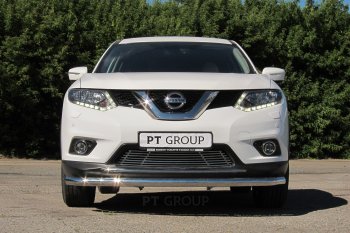 7 699 р. Накладка на решетку переднего бампера Petroil Tuning Nissan X-trail 3 T32 дорестайлинг (2013-2018) (Без парктроника)  с доставкой в г. Нижний Новгород. Увеличить фотографию 4