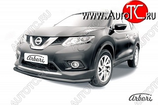 6 399 р. Защита переднего бампера Arbori (черная, 1 труба d57 mm). Nissan X-trail 3 T32 дорестайлинг (2013-2018)  с доставкой в г. Нижний Новгород