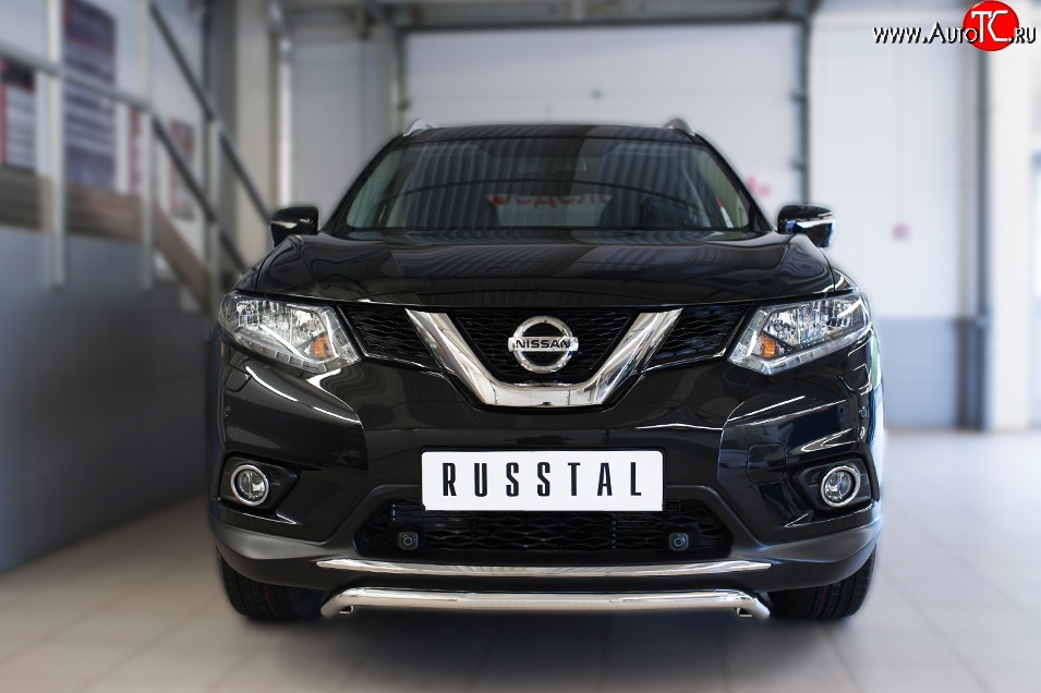 12 999 р. Защита переднего бампера (Ø42 мм волна, нержавейка) SLITKOFF Nissan X-trail 3 T32 дорестайлинг (2013-2018)  с доставкой в г. Нижний Новгород