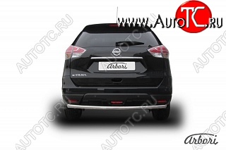 4 499 р. Защита заднего бампера Arbori (нержавейка, 1 труба d57 mm). Nissan X-trail 3 T32 рестайлинг (2017-2022)  с доставкой в г. Нижний Новгород