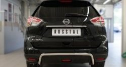 7 349 р. Защита заднего бампера (Ø42 мм волна, нержавейка) Russtal Nissan X-trail 3 T32 рестайлинг (2017-2022)  с доставкой в г. Нижний Новгород. Увеличить фотографию 1