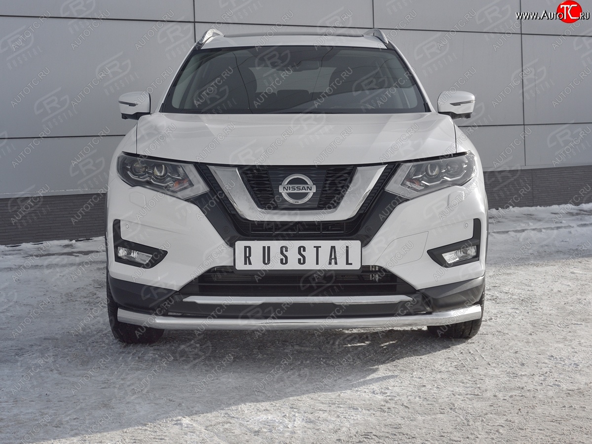 12 599 р. Защита переднего бампера (Ø63 мм, нержавейка) SLITKOFF Nissan X-trail 3 T32 дорестайлинг (2013-2018)  с доставкой в г. Нижний Новгород