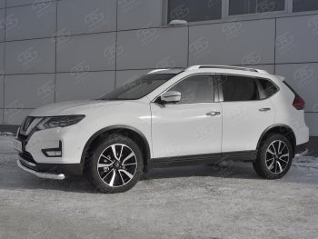 12 599 р. Защита переднего бампера (Ø63 мм, нержавейка) SLITKOFF Nissan X-trail 3 T32 дорестайлинг (2013-2018)  с доставкой в г. Нижний Новгород. Увеличить фотографию 2