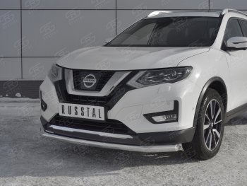 12 599 р. Защита переднего бампера (Ø63 мм, нержавейка) SLITKOFF Nissan X-trail 3 T32 дорестайлинг (2013-2018)  с доставкой в г. Нижний Новгород. Увеличить фотографию 4