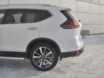 12 349 р. Защита заднего бампера (Ø42 мм волна, нержавейка) SLITKOFF  Nissan X-trail  3 T32 (2017-2022) рестайлинг  с доставкой в г. Нижний Новгород. Увеличить фотографию 3