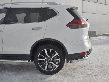 13 199 р. Защита заднего бампера (Ø63 мм уголки, нержавейка) SLITKOFF Nissan X-trail 3 T32 рестайлинг (2017-2022)  с доставкой в г. Нижний Новгород. Увеличить фотографию 3