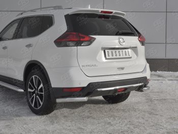 13 199 р. Защита заднего бампера (Ø63 мм уголки, нержавейка) SLITKOFF Nissan X-trail 3 T32 рестайлинг (2017-2022)  с доставкой в г. Нижний Новгород. Увеличить фотографию 4