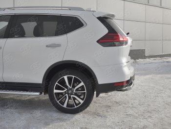 12 449 р. Защита заднего бампера (Ø63 мм, нержавейка) SLITKOFF  Nissan X-trail  3 T32 (2017-2022) рестайлинг  с доставкой в г. Нижний Новгород. Увеличить фотографию 3